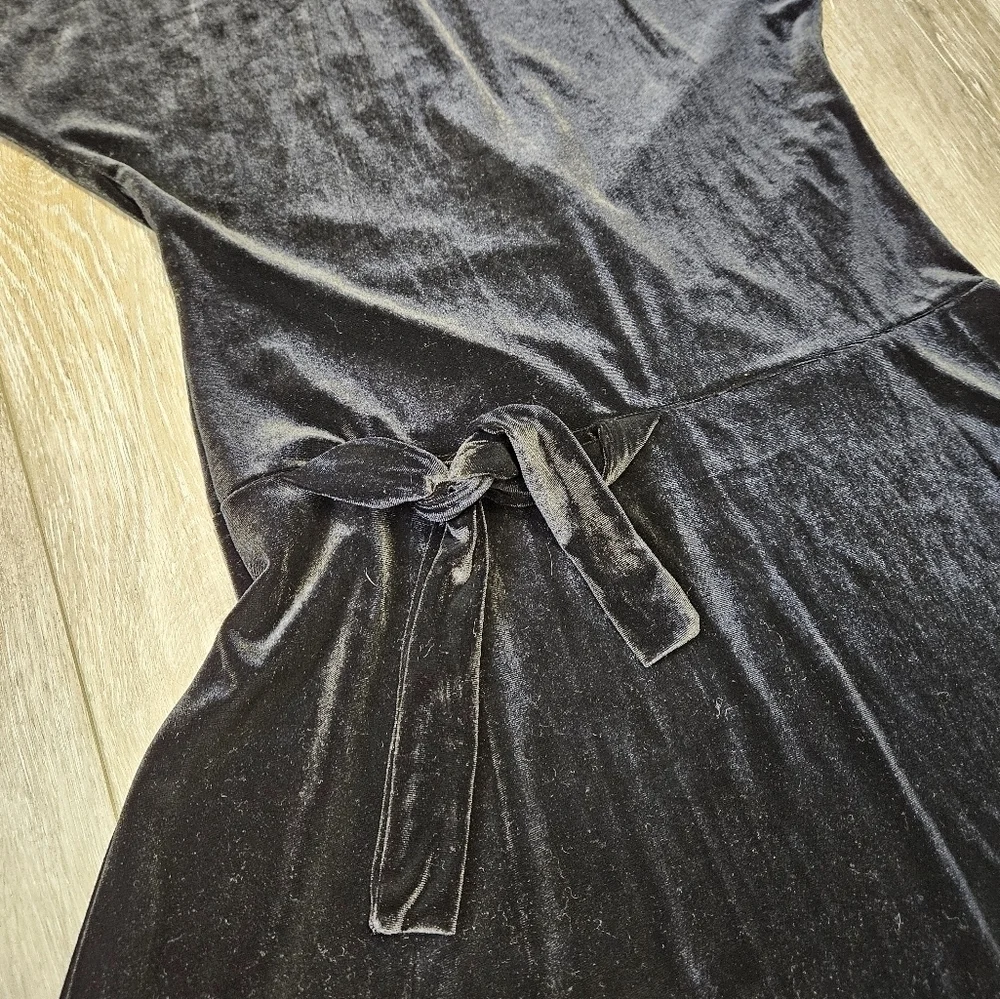 Ava & Yelly Nordstrom Black Velvet Skater Fit & Flare Dress Chlidren's Girl's 10